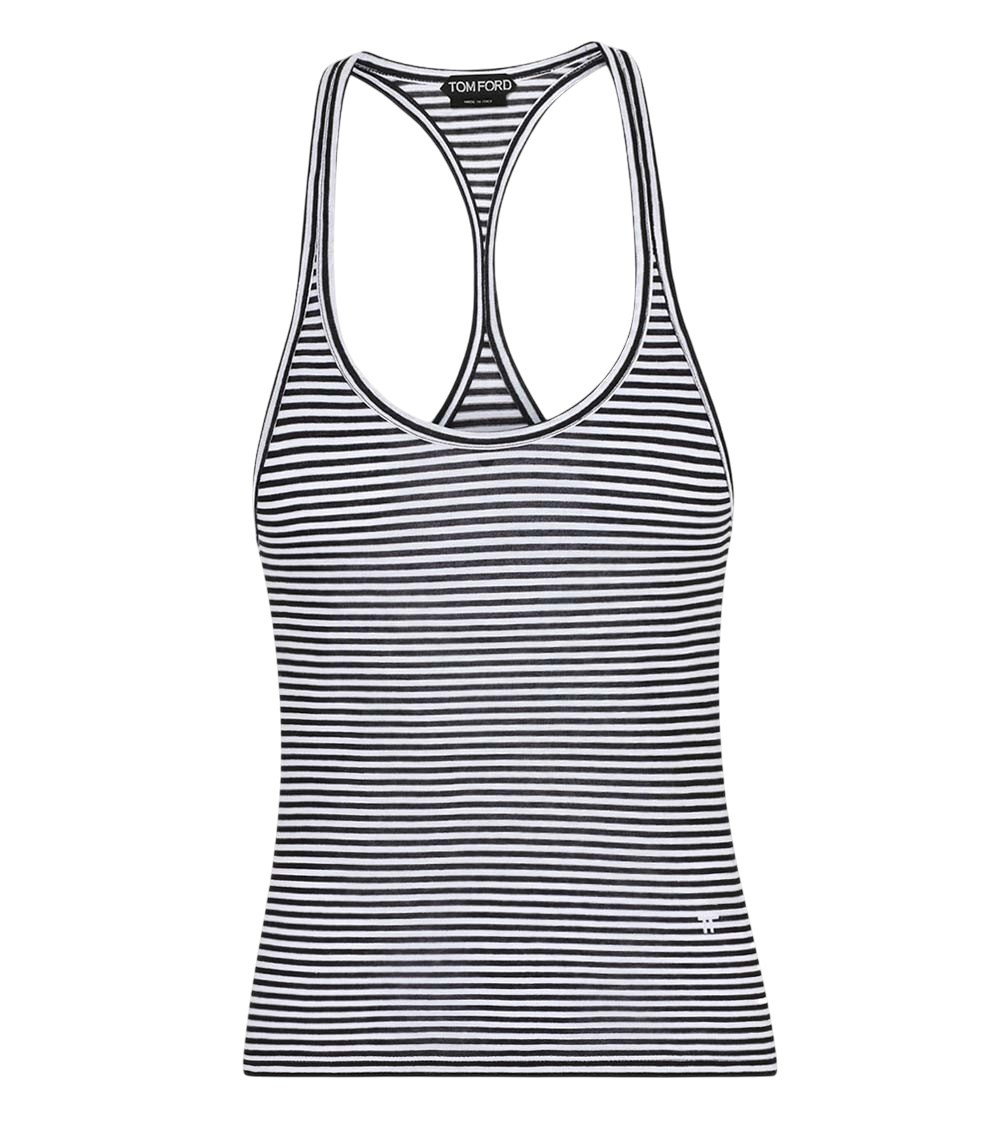 Black Stripes Scoop Neck Tank Top