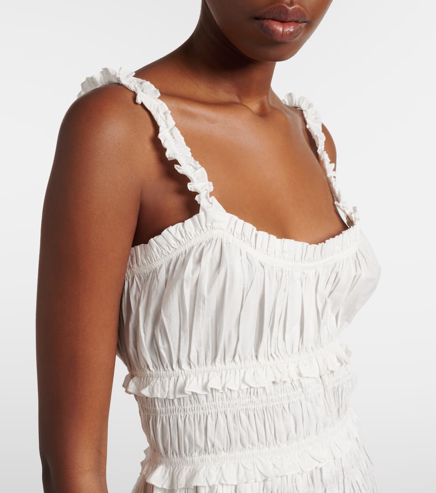 Dôen Marianne ruffled cotton poplin midi dress