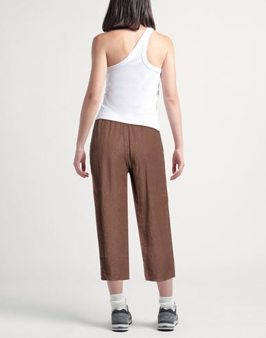 Woman Pants Chocolate brown Size 1 Linen