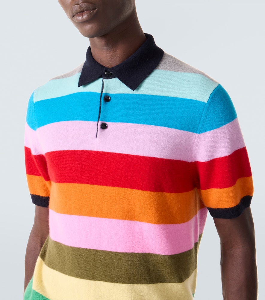 Striped cashmere polo sweater