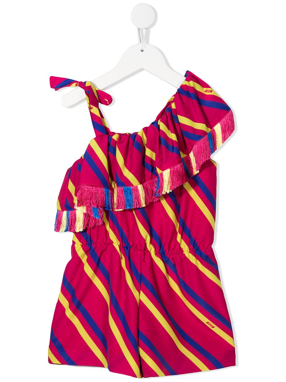 One-shoulder striped dress - Pink