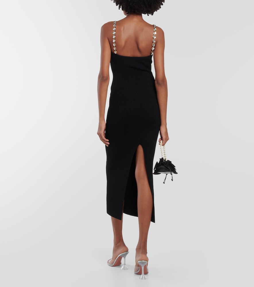 Globe Chain Wave ribbed-knit midi dress