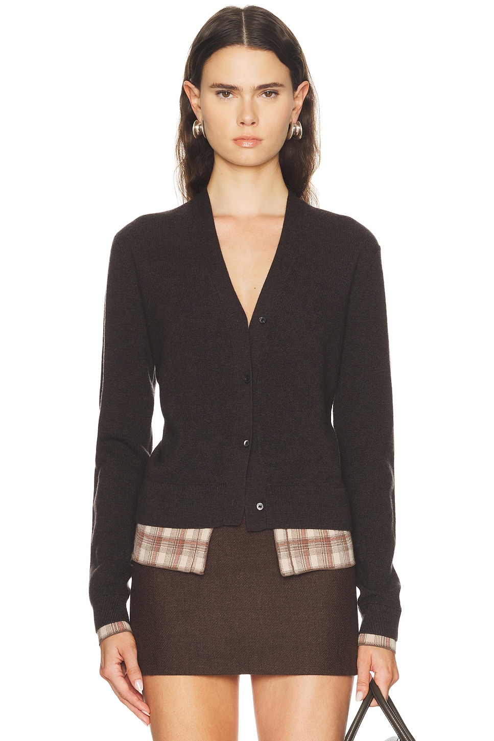 Acne Studios Kodovas Cardigan in Dark Brown - Chocolate. L also in XS