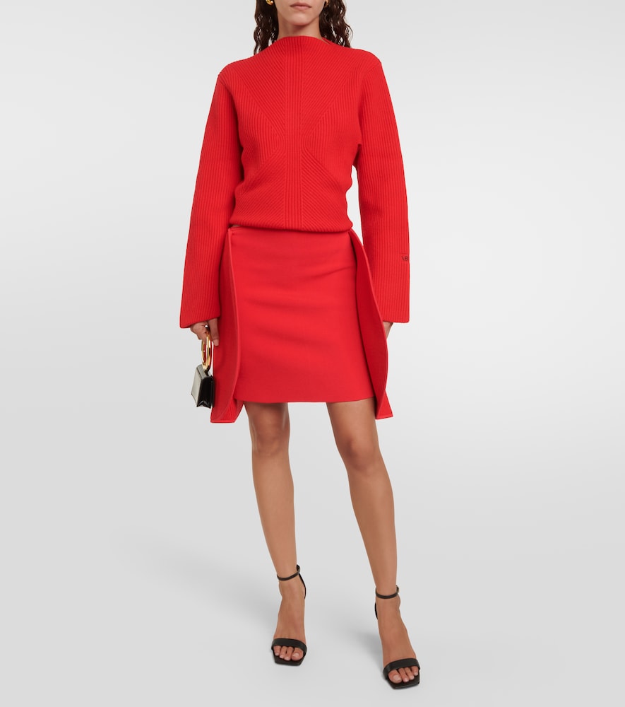 Victoria Beckham Paneled jersey miniskirt
