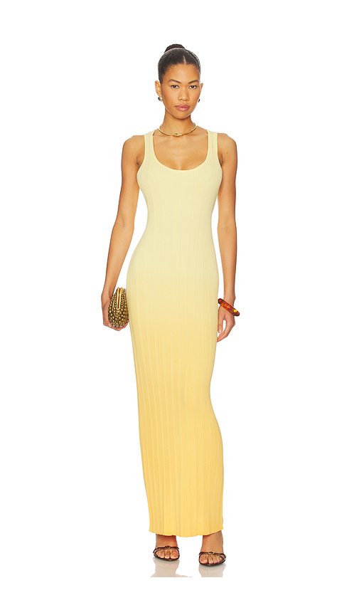 SNDYS Odessa Knit Maxi Dress in Yellow. XXS. Also in L, M, S, XL