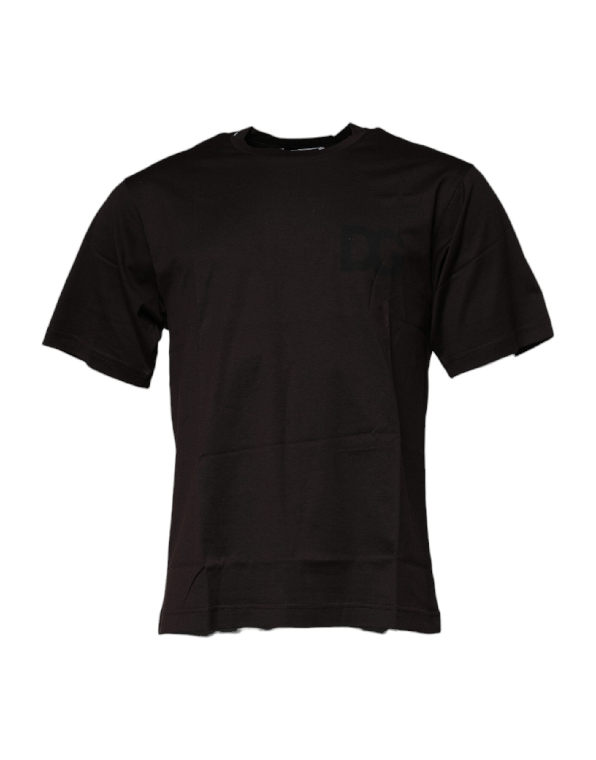 Logo Cotton Crew Neck T-Shirt — Brown
