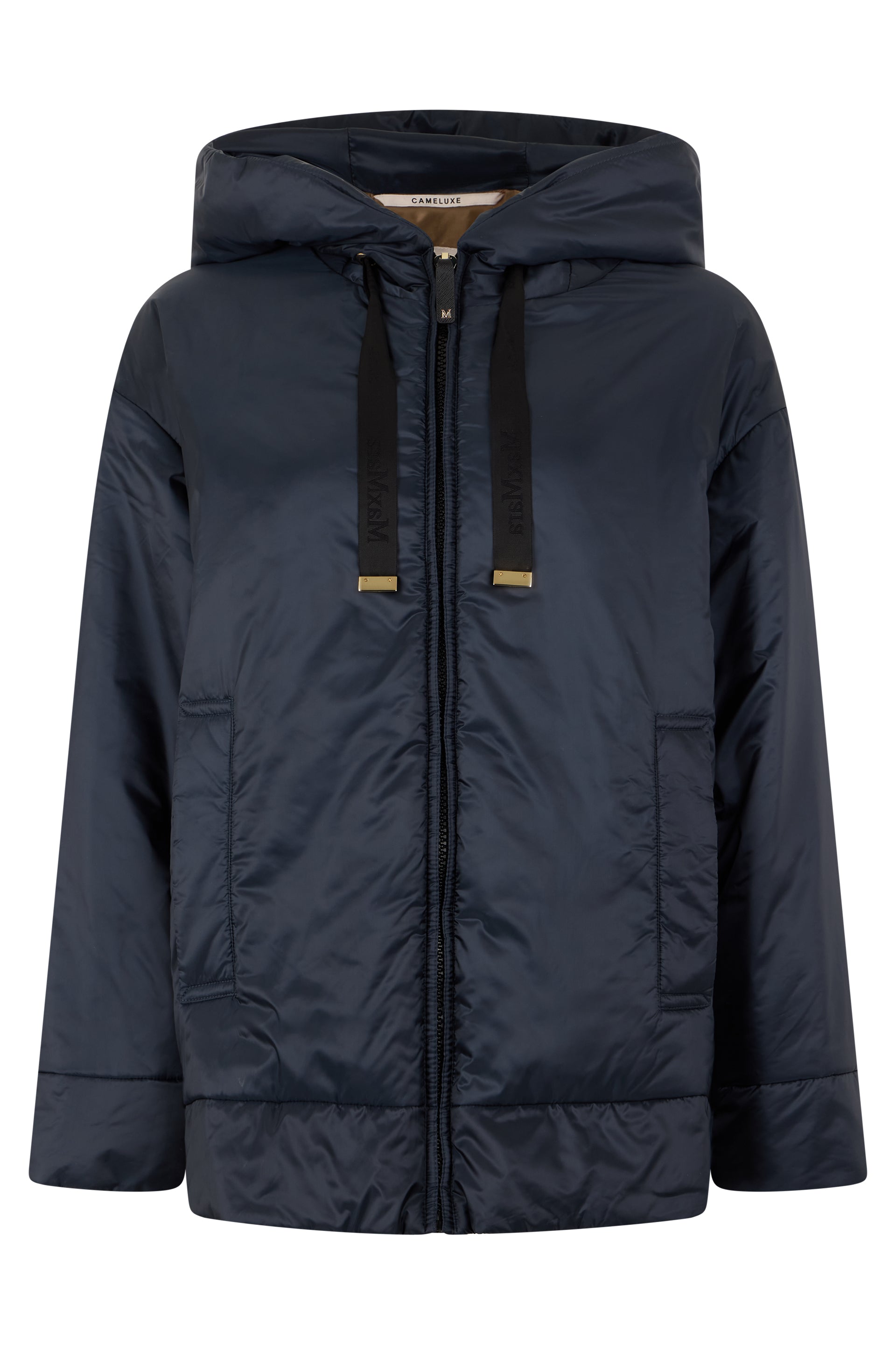 Padded Hooded Zip Jacket in Polyester and Polyamide