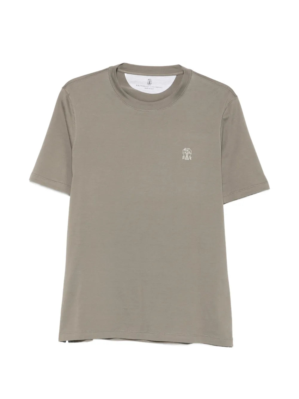 Logo-Embroidered Cotton T-Shirt — Beige