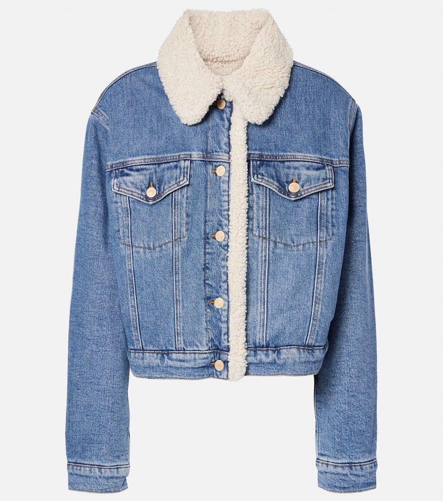 Teddy-trimmed denim jacket