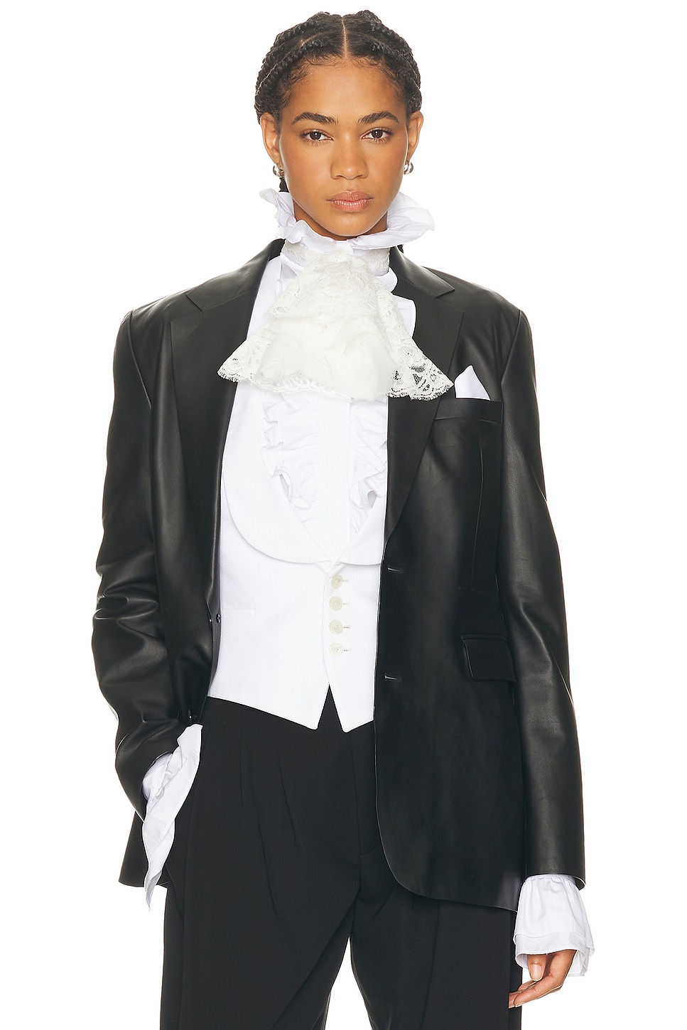 Ralph Lauren Collection Eli Leather Blazer in Black