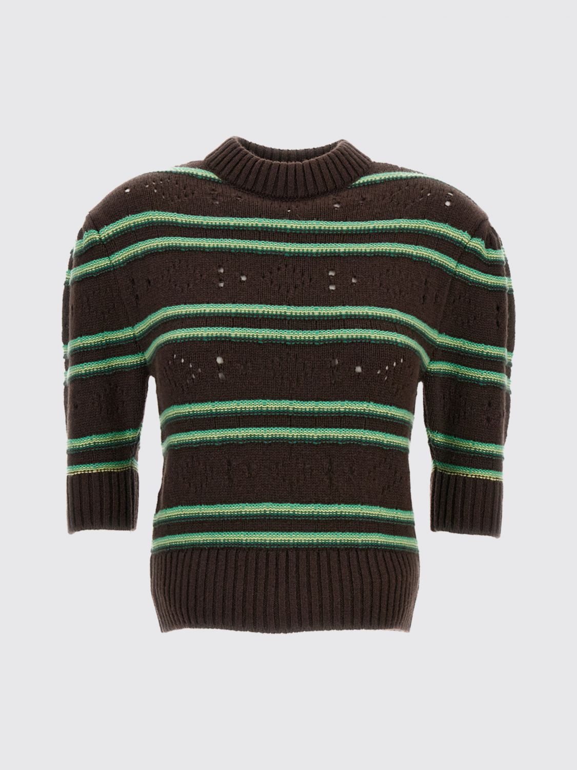 Cashmere Perforated Short Sleeve Sweater