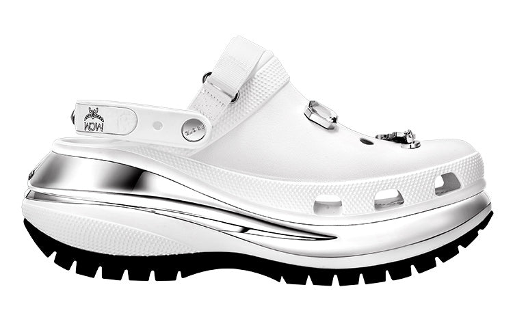 X MCM Mega Crush Clogs 'White Silver'