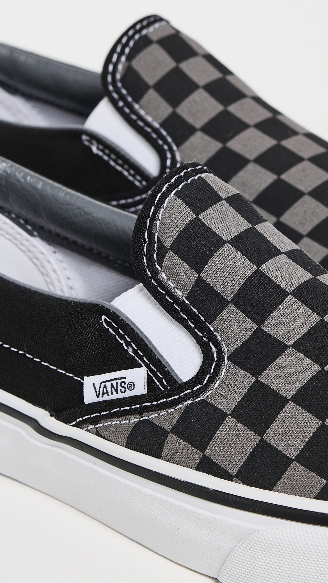 Classic Slip On Unisex Sneakers Black/Pewter Checkerboard W