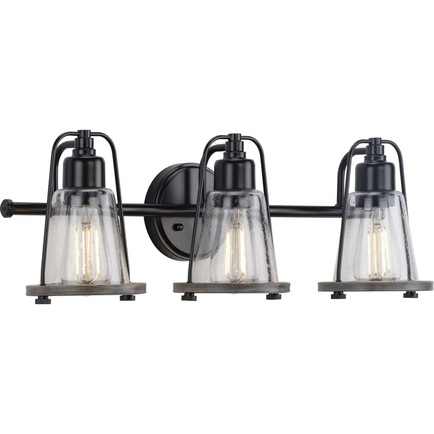 Matte Black Three Light Bath Bracket from the Conway Collection