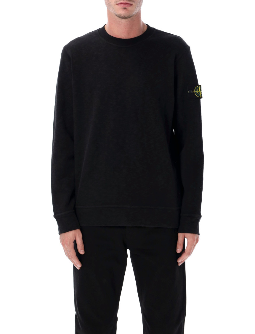 Black Crew Neck Regular Fit Sweatshirt
