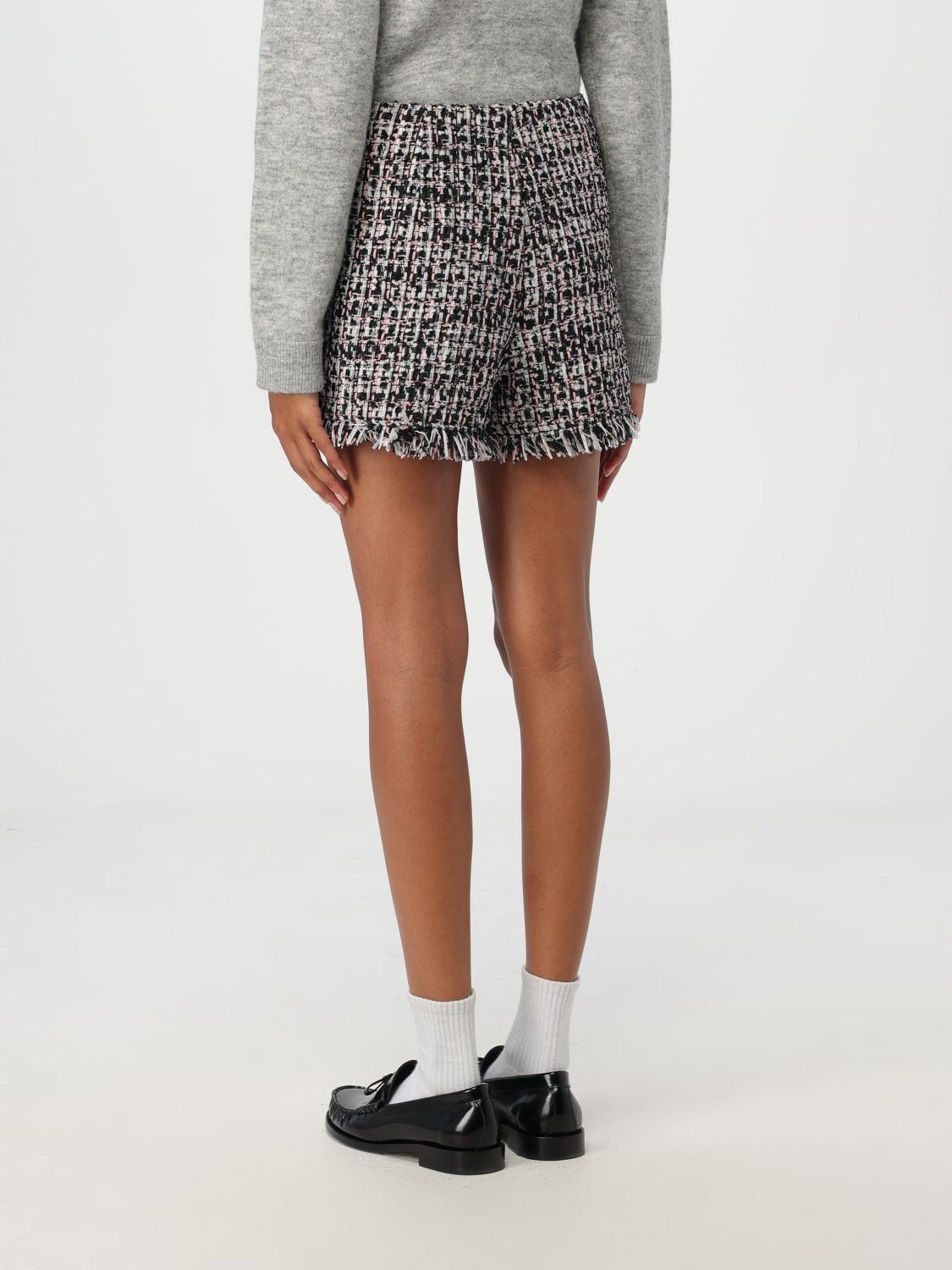 Tweed fringed shorts - Black