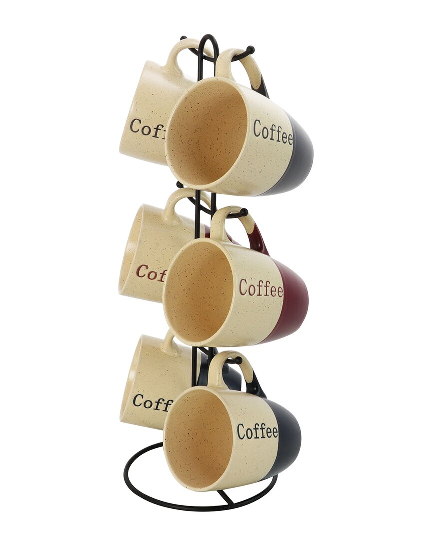 Coffee House 6pc Mug Set with Stand
