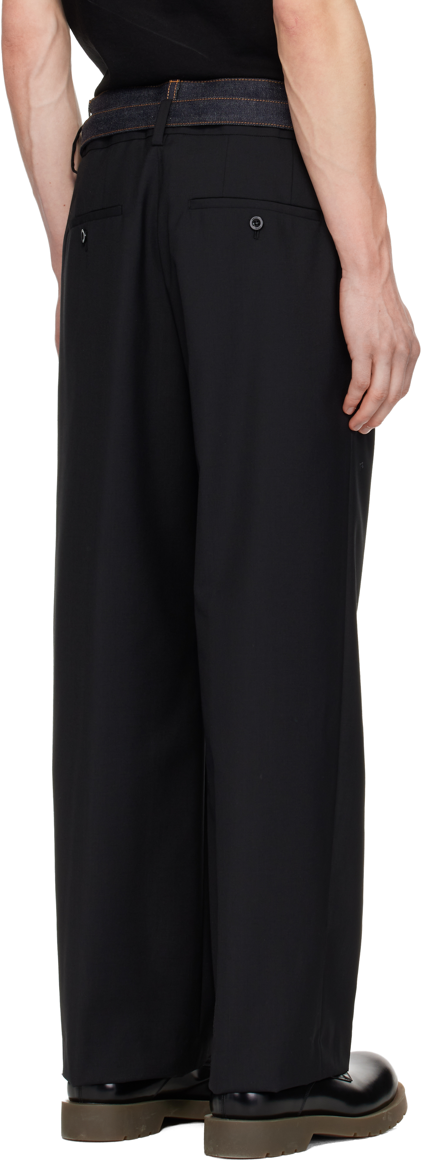 Black Suiting & Denim Trousers
