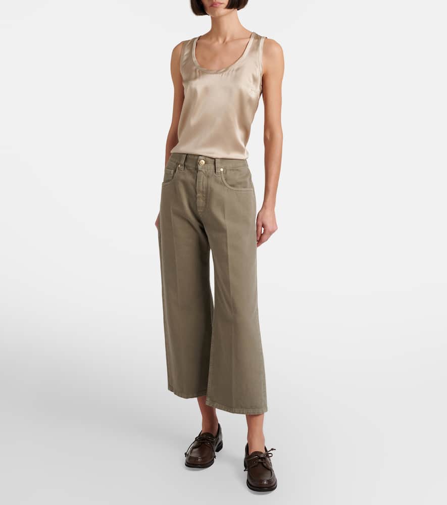Cropped wide-leg jeans