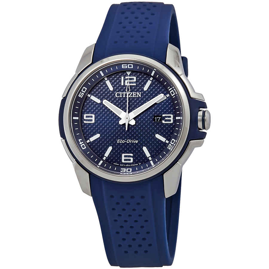 AR Blue Dial Blue Polyurethane Eco-Drive Mens Watch AW1158-05L