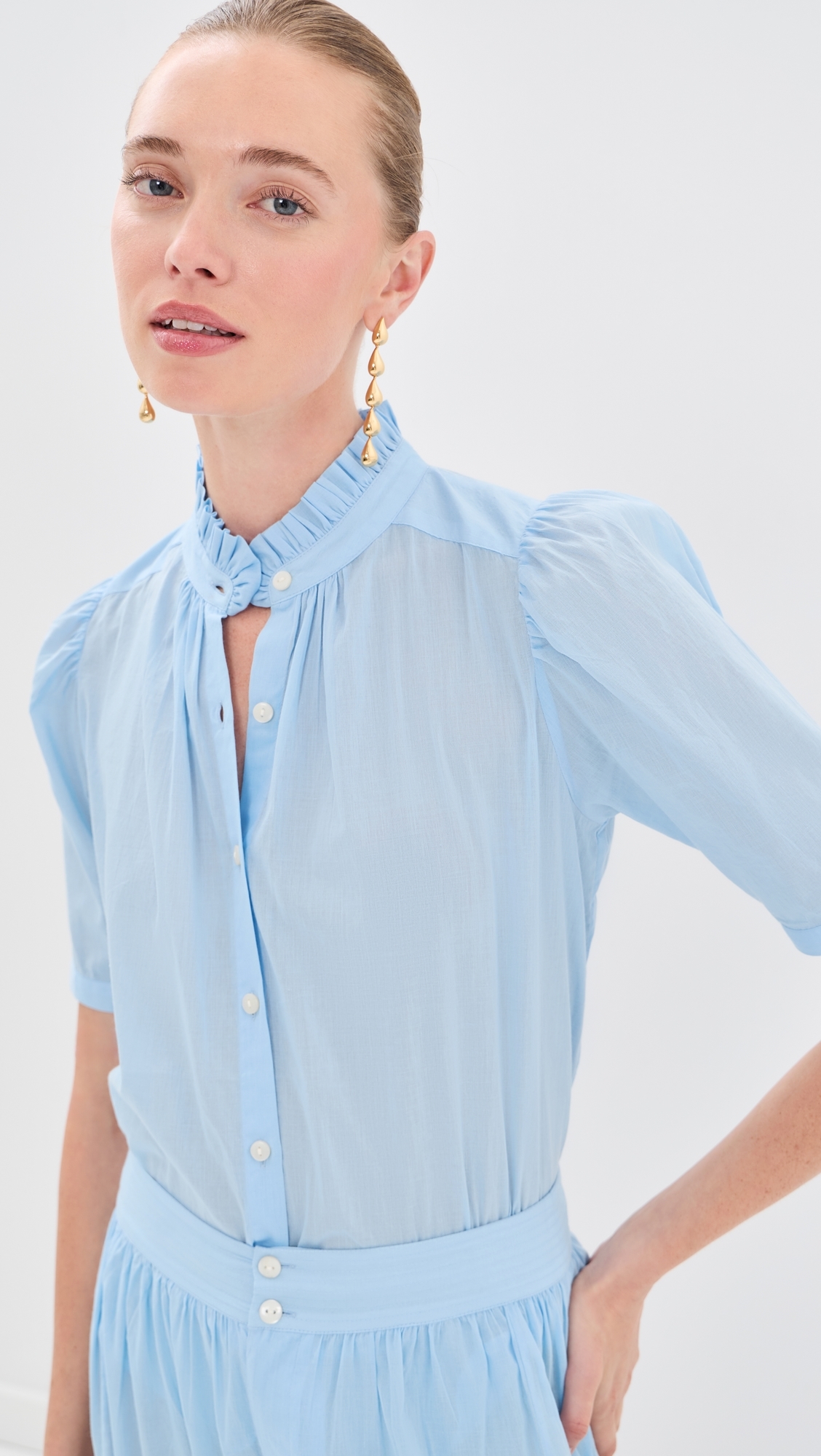 Winnie Button Down Shirt Light Blue