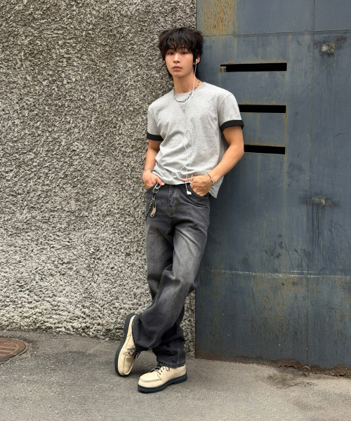 Summer Crop Color Block Roll-Up Short Sleeve T-Shirt