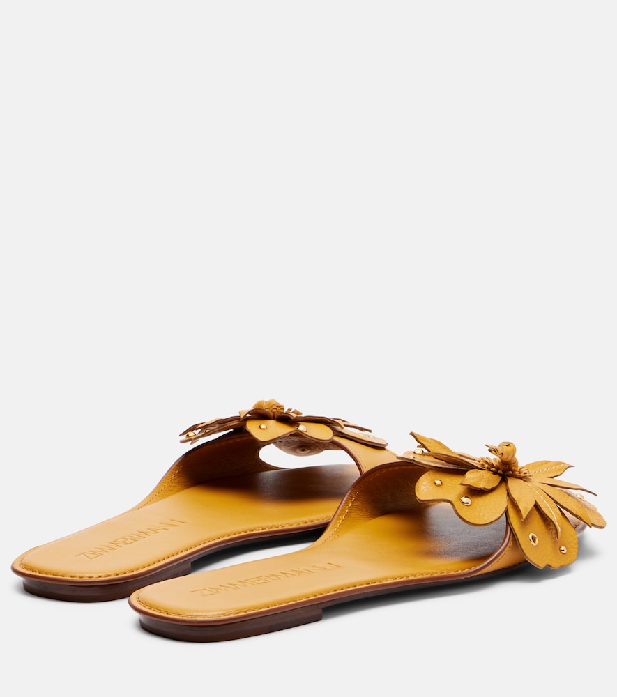 Brightside floral-appliqué leather sandals