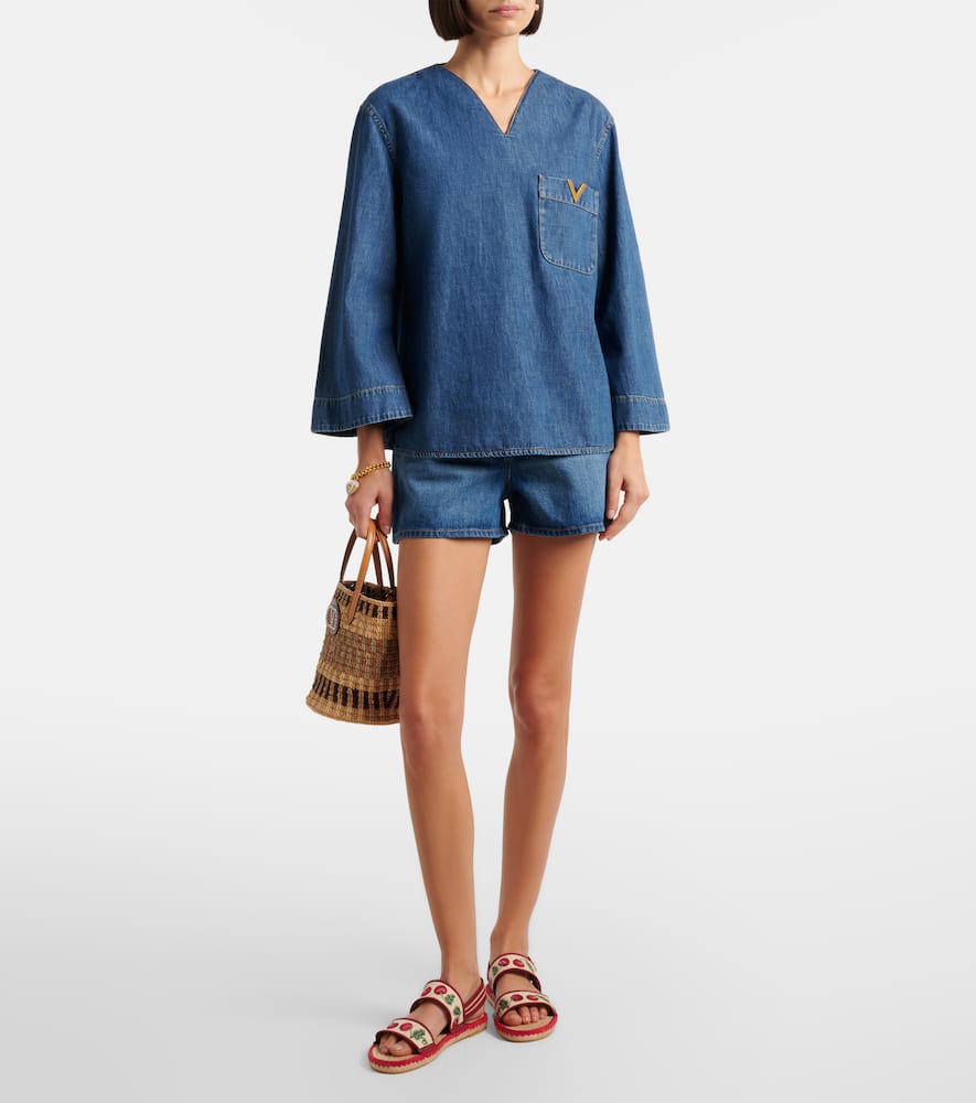 VGold chambray top