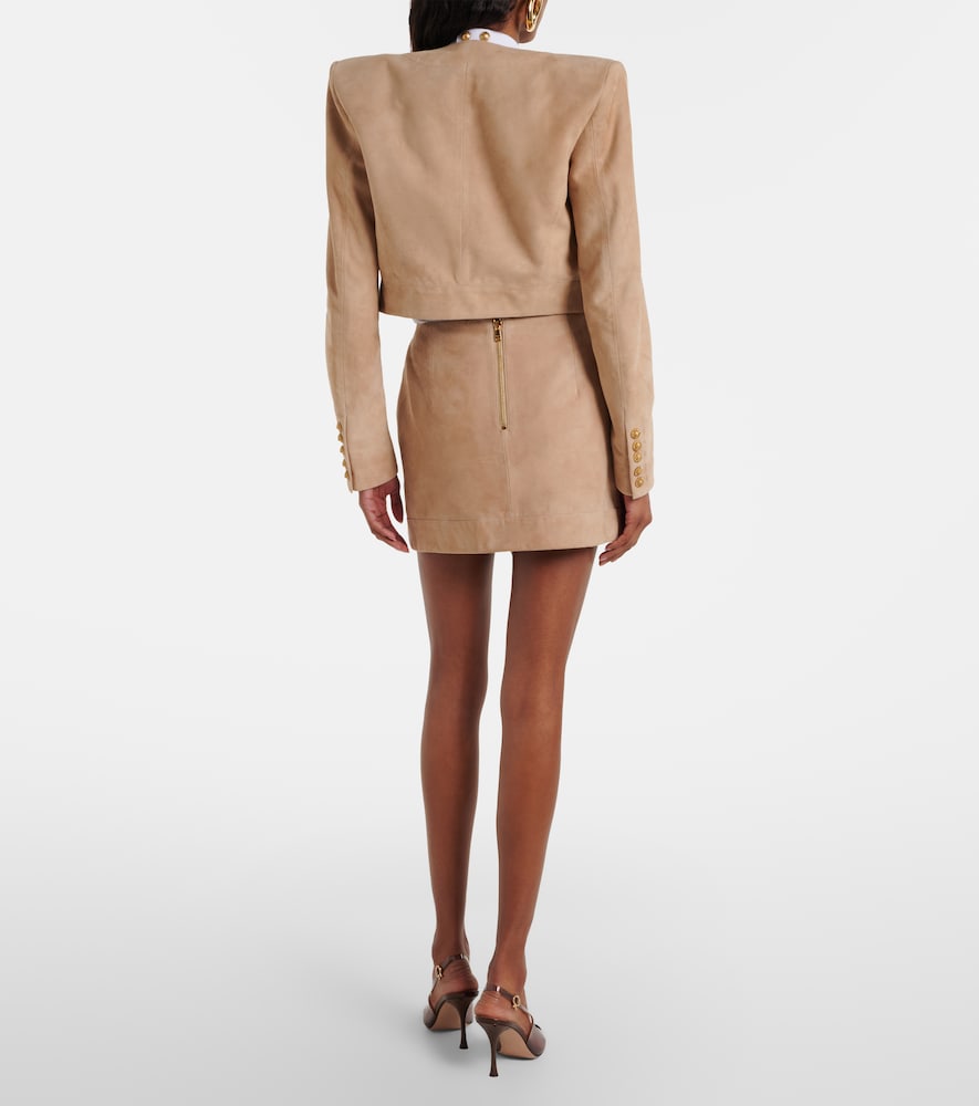 Suede wrap skirt