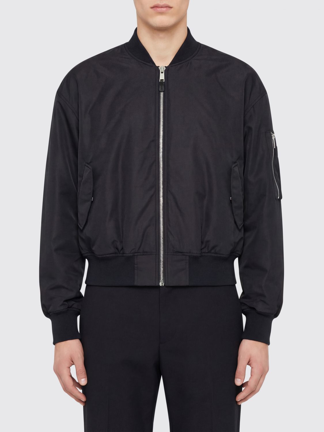 Cropped Broad Bomber Jacket Khaki