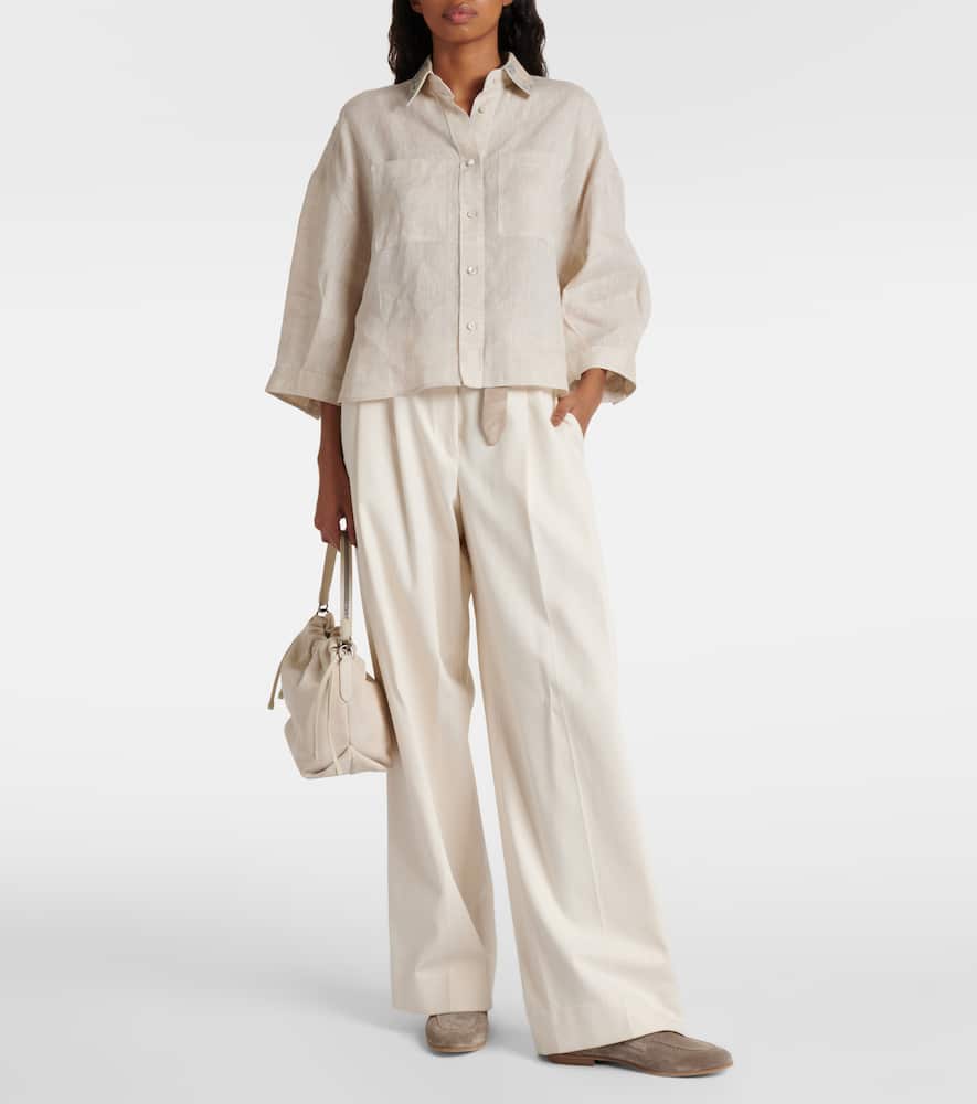 Embellished linen shirt