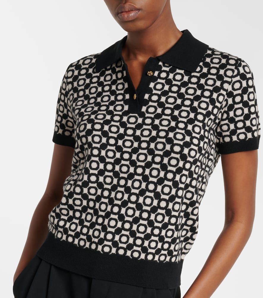 Medera wool jacquard polo sweater