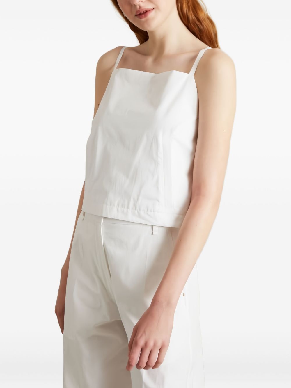Sportmax cropped poplin top - White