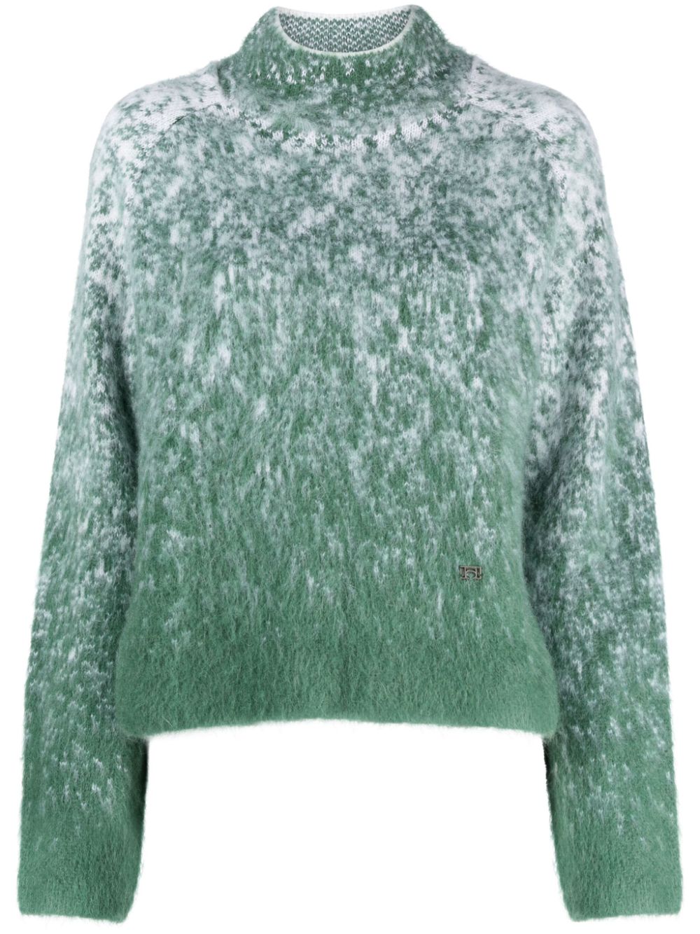 Two-tone brushed-finish jumper - Green