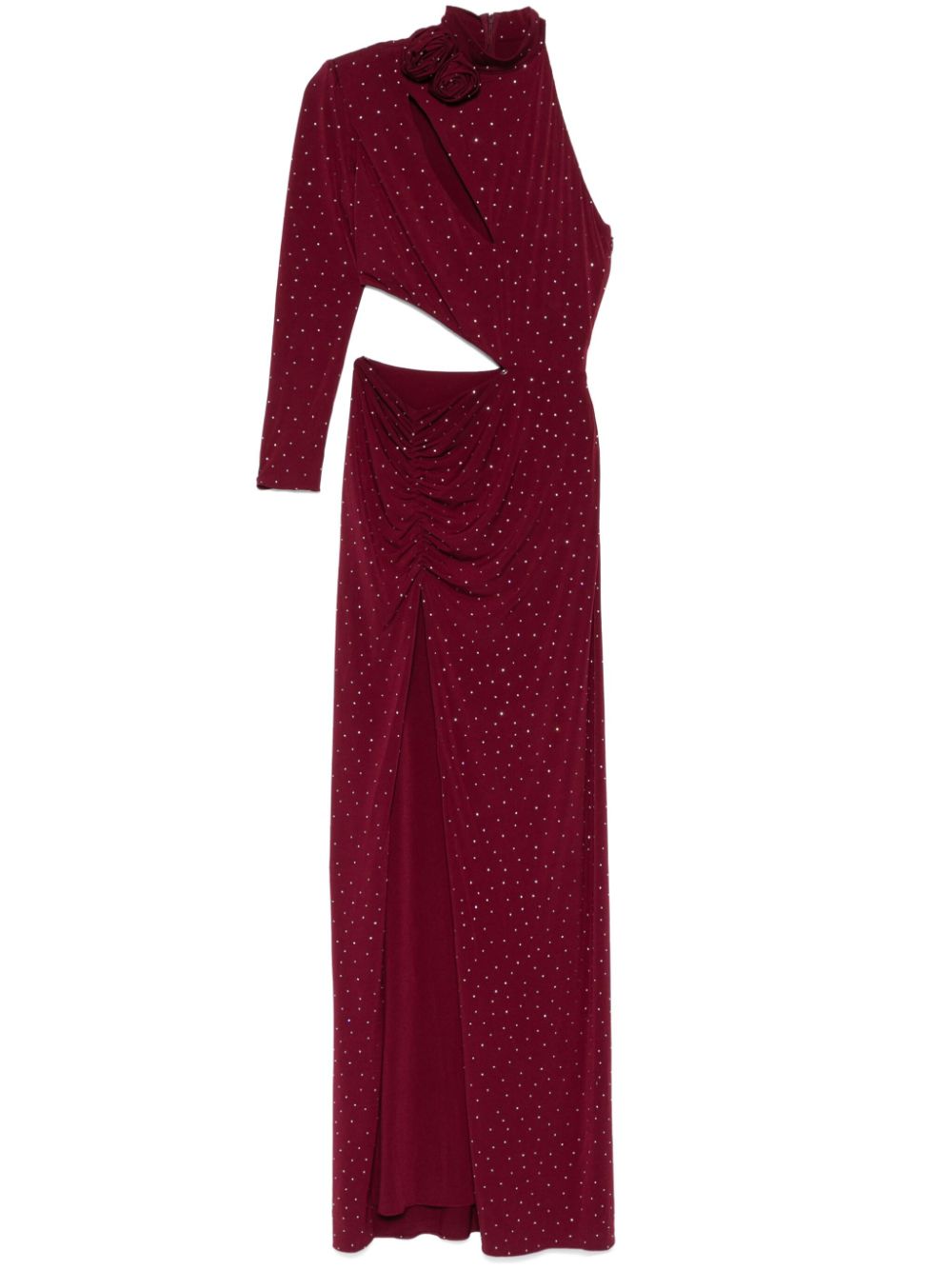 Rhinestone-embellished maxi dress - Red