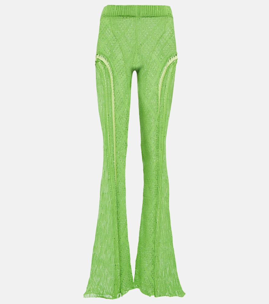Disco high-rise flared cotton pants