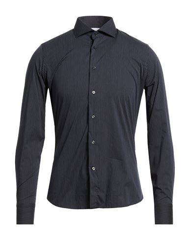 Man Shirt Midnight blue Size 17 Cotton, Polyamide, Elastane