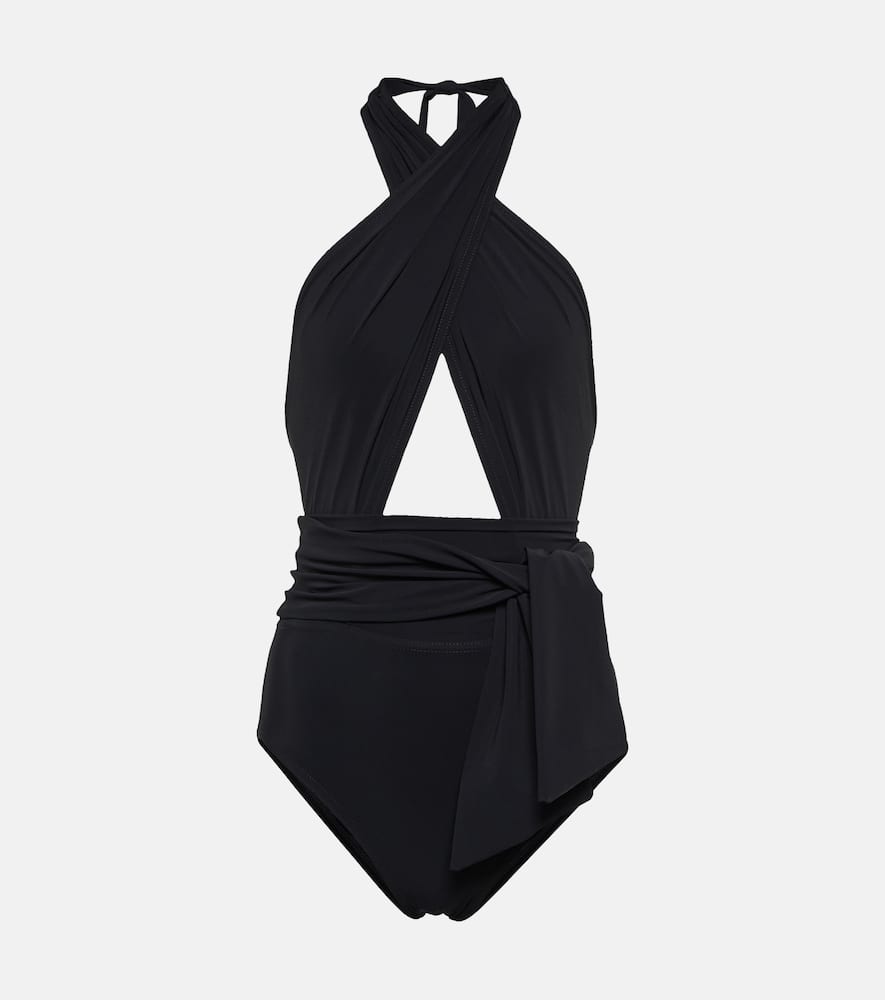 Cutout halterneck swimsuit