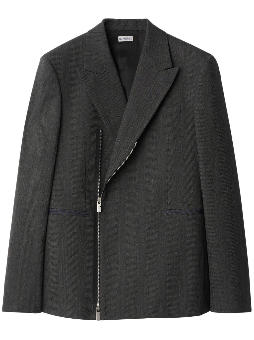 Zip-up wool blazer - Grey