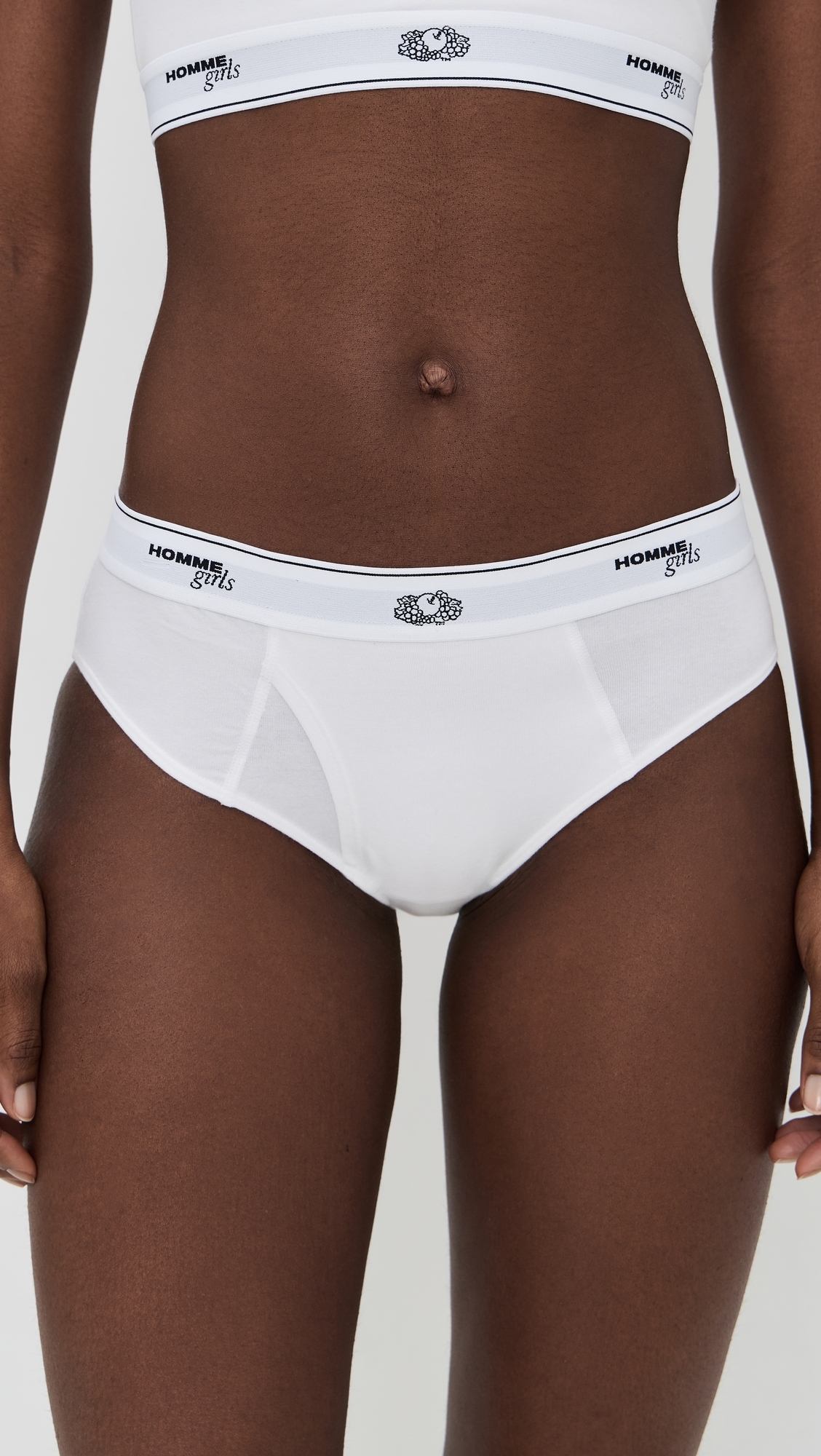 Homme Girls x Fruit of The Loom Bikini Briefs 3 Pack Black/Heather Grey/White