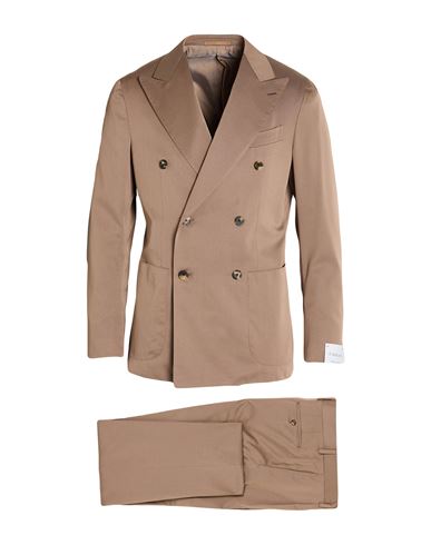Man Suit Light brown Size 36 Cotton, Wool, Silk