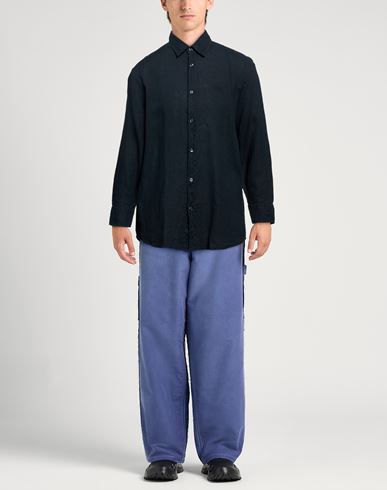 Man Shirt Navy Size S Linen