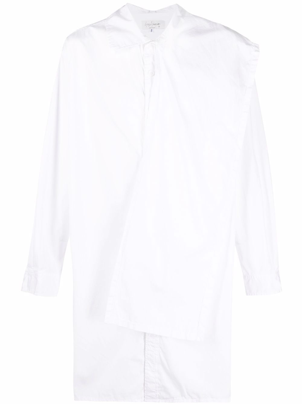 Long-sleeve button-fastening shirt - White