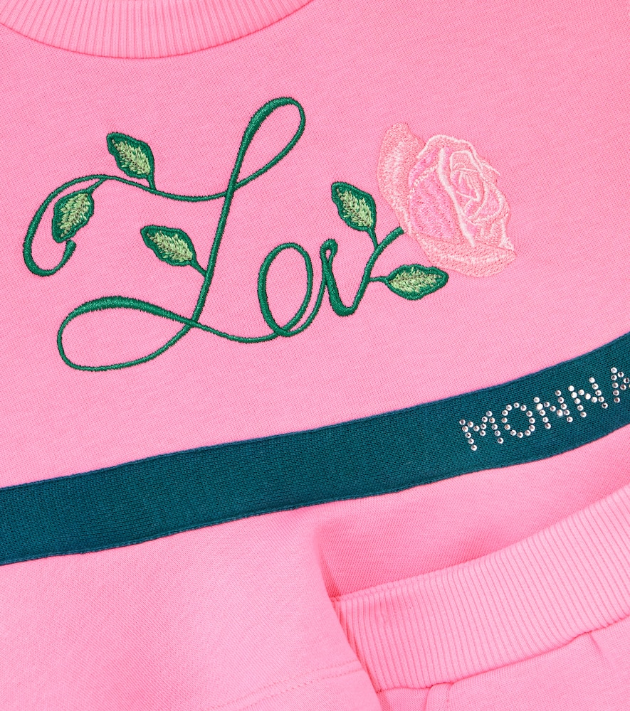 Cotton-blend sweatshirt and sweatpants set