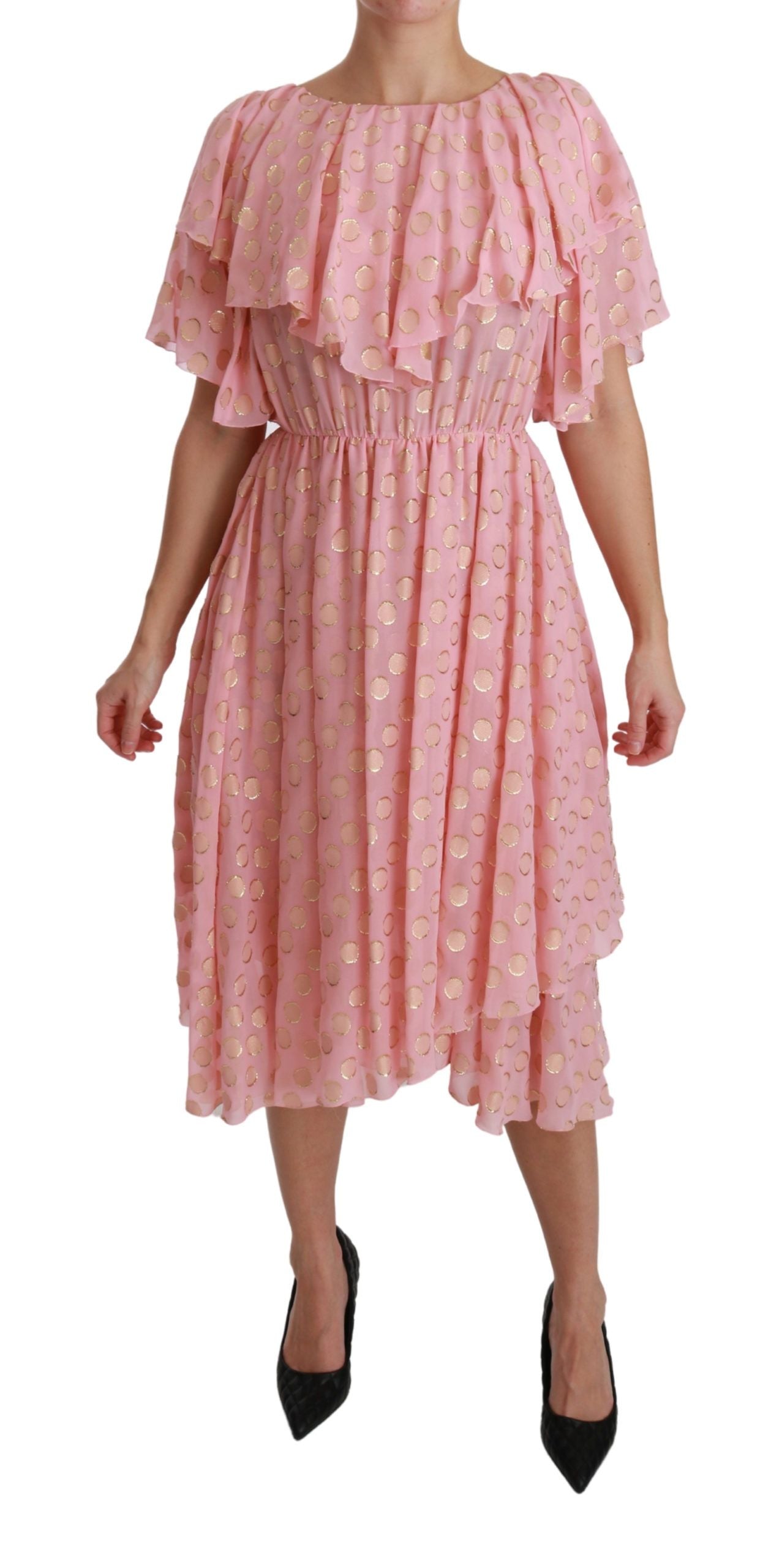 Polka Dot Silk Dress — Pink