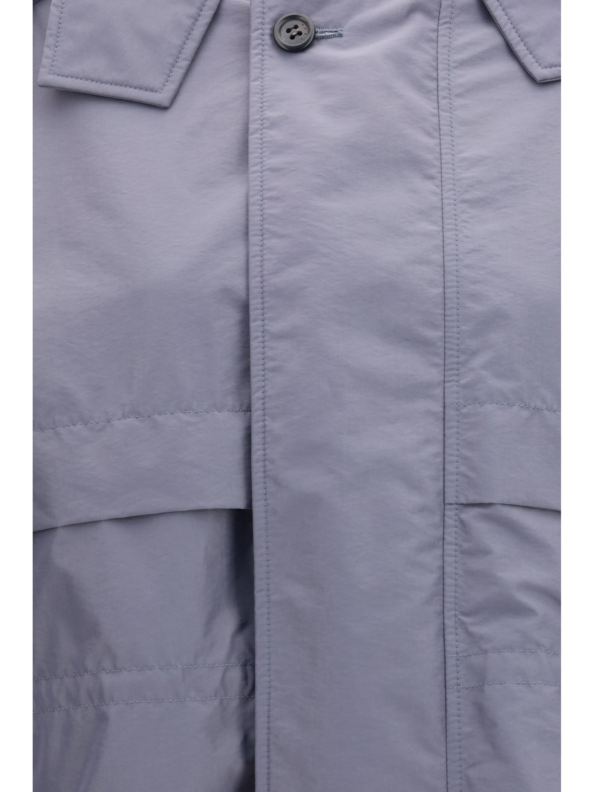 Nylon Utility with Cape Detail Jacket — Gray