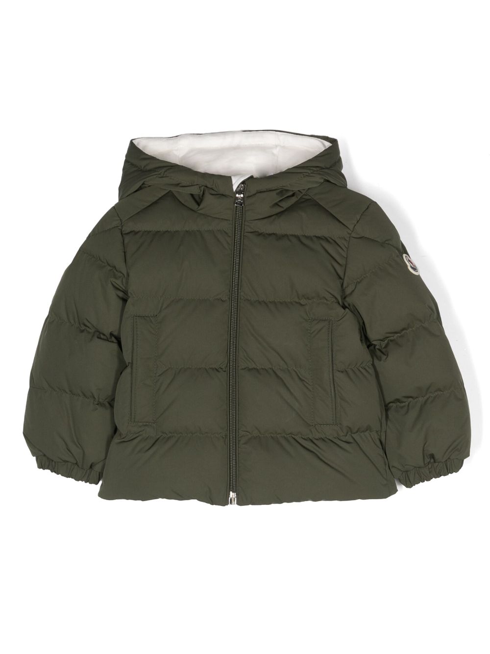 Logo-patch padded-design jacket - Green