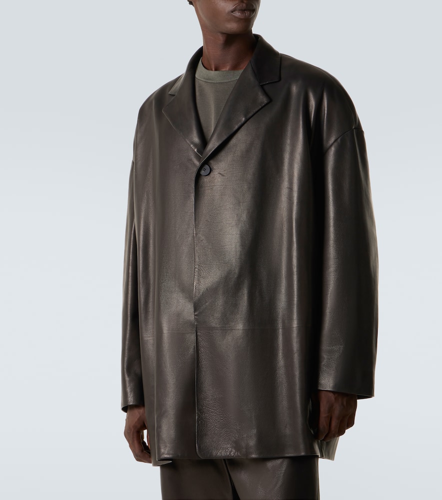 Oversized leather blazer