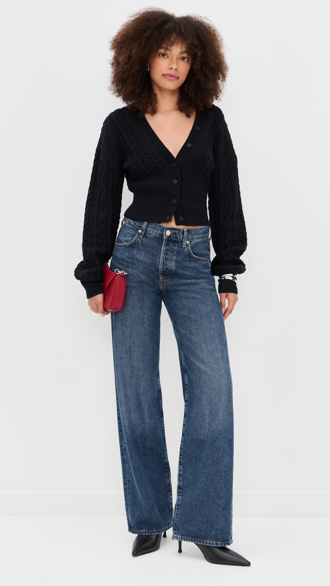 Emilia Sleeved Knit Cardigan Black
