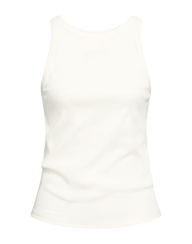 Woman Tank top Off white Size L Cotton, Elastane
